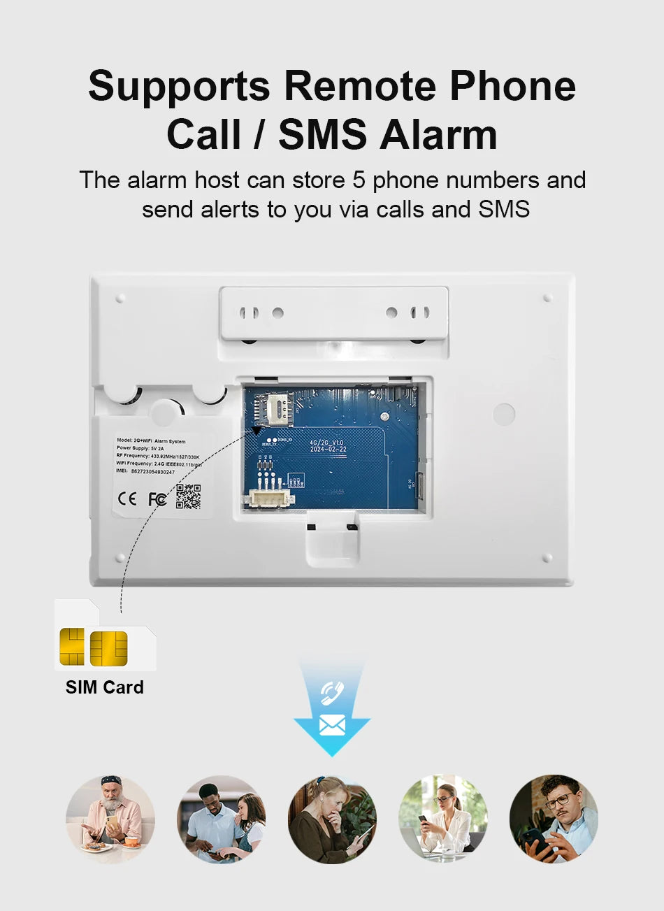PGST Kit de système d'alarme antivol intelligent 4G WiFi Works with Tuya Works with Smart Life Connexion sans fil Ensemble de capteurs Télécommande Alerte en temps réel Sécurité domicile Bureau Entrepôt Euro