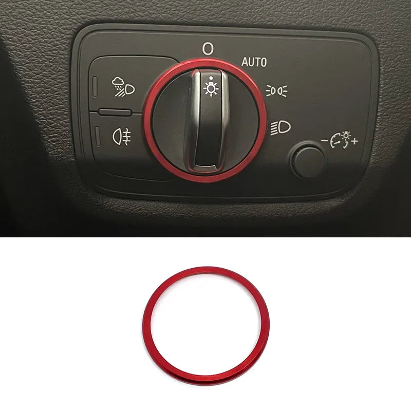 Headlight Adjust Switch Decoration Ring for Audi Interior Trim