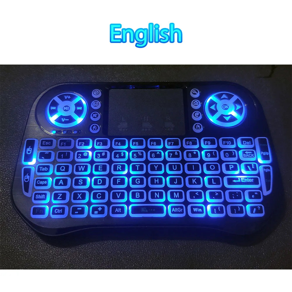 Bluetooth Wireless Mini Keyboard Backlit 2.4G USB English Russian French Spanish Portuguese Arabic Hebrew for Android TV Box PC