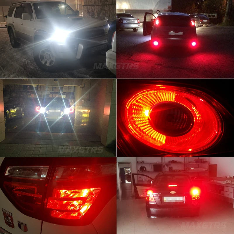 2x LED T20 7443 W21/5W DRL P21/5W 1500LM Lampe LED auto BAY15D 1157 Rouge Blanc 12V Lampe voiture pour LADA Kalina Granta Vesta