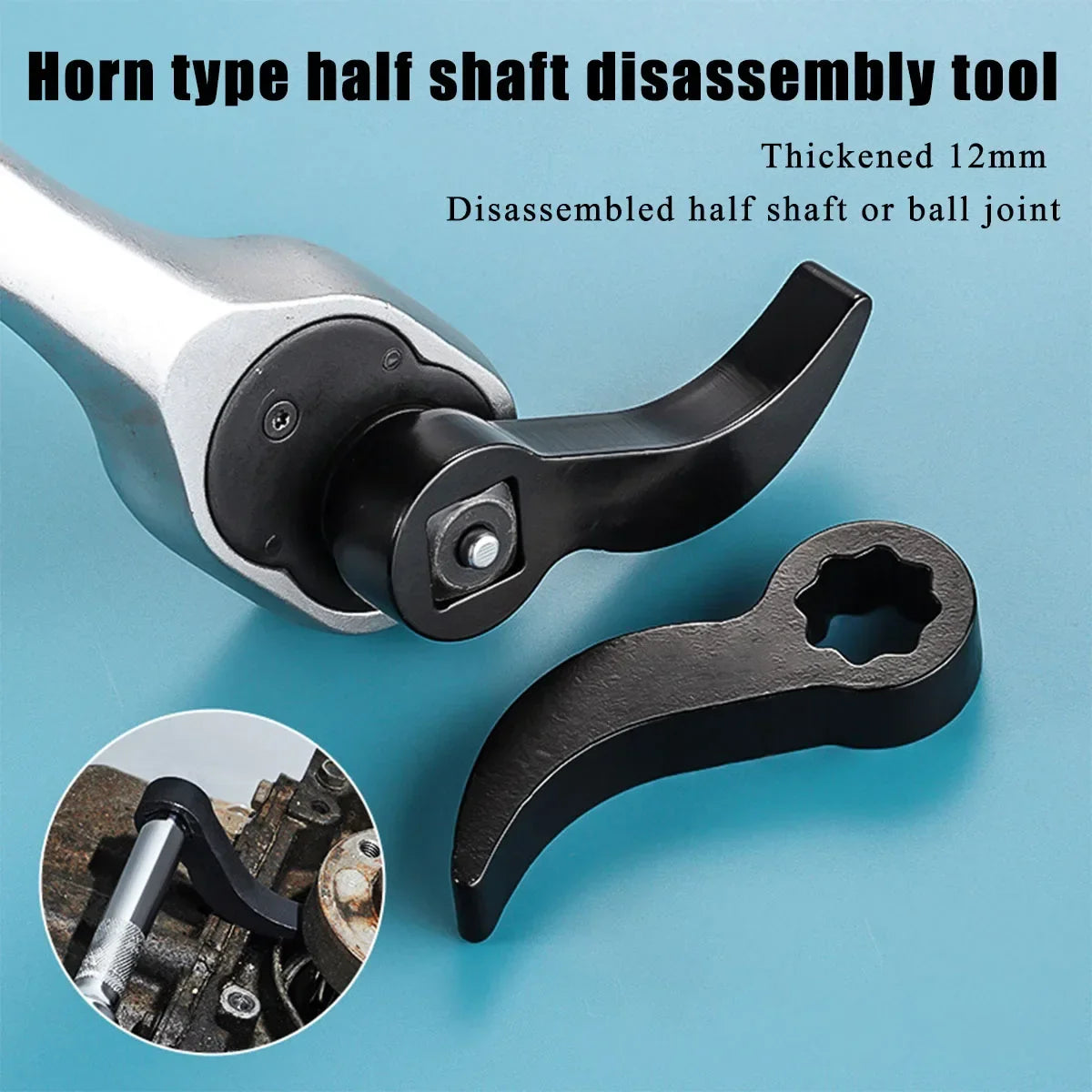 2Pcs Outil de démontage d’angle de voiture demi-essieu Barres d’adaptation de levage et de guidage Adaptateur de barre Ajuste 1/2 Ratchet pour le démontage des essieux Outil de réparation