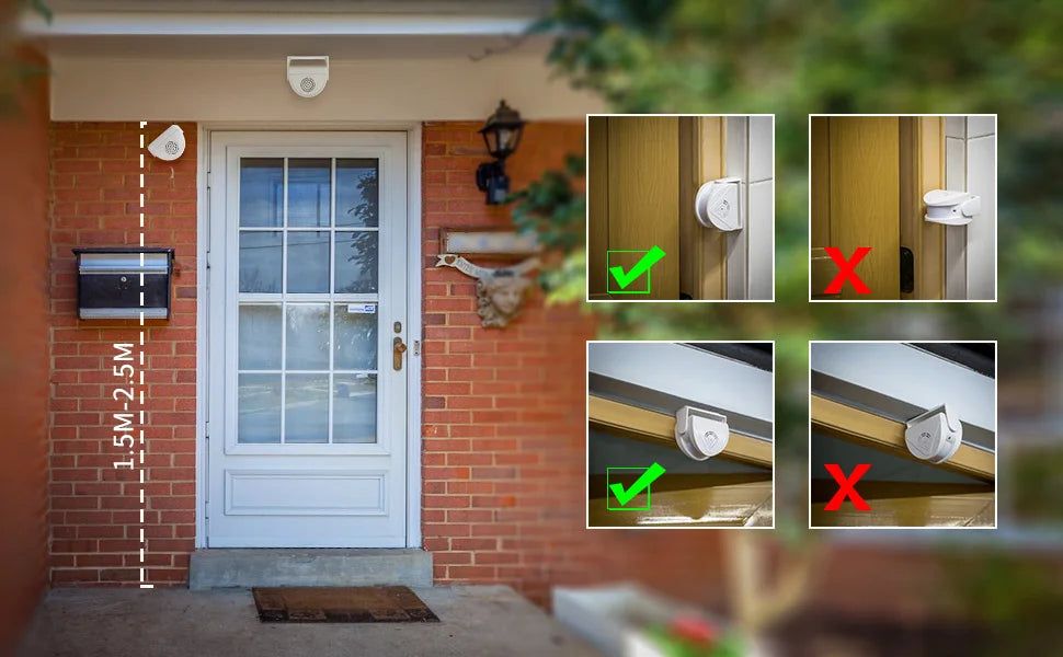 FUERS Wireless Guest Welcome Chime Alarm Door Bell PIR Motion Sensor For Shop Entry Company Security Protection Smart Doorbell 