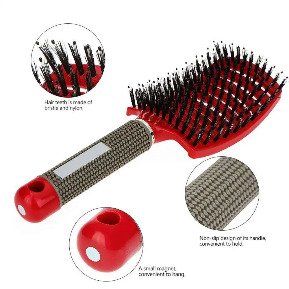 Hair Brush Hair Comb Detangling Hair Brush Bristle&Nylon Women Wet Massage Comb Curly Hairdressing Salon Styling Tools
