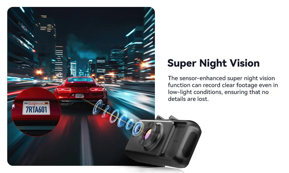 REDTIGER A6 4K 3-Channel Dash Cam with GPS and WiFi