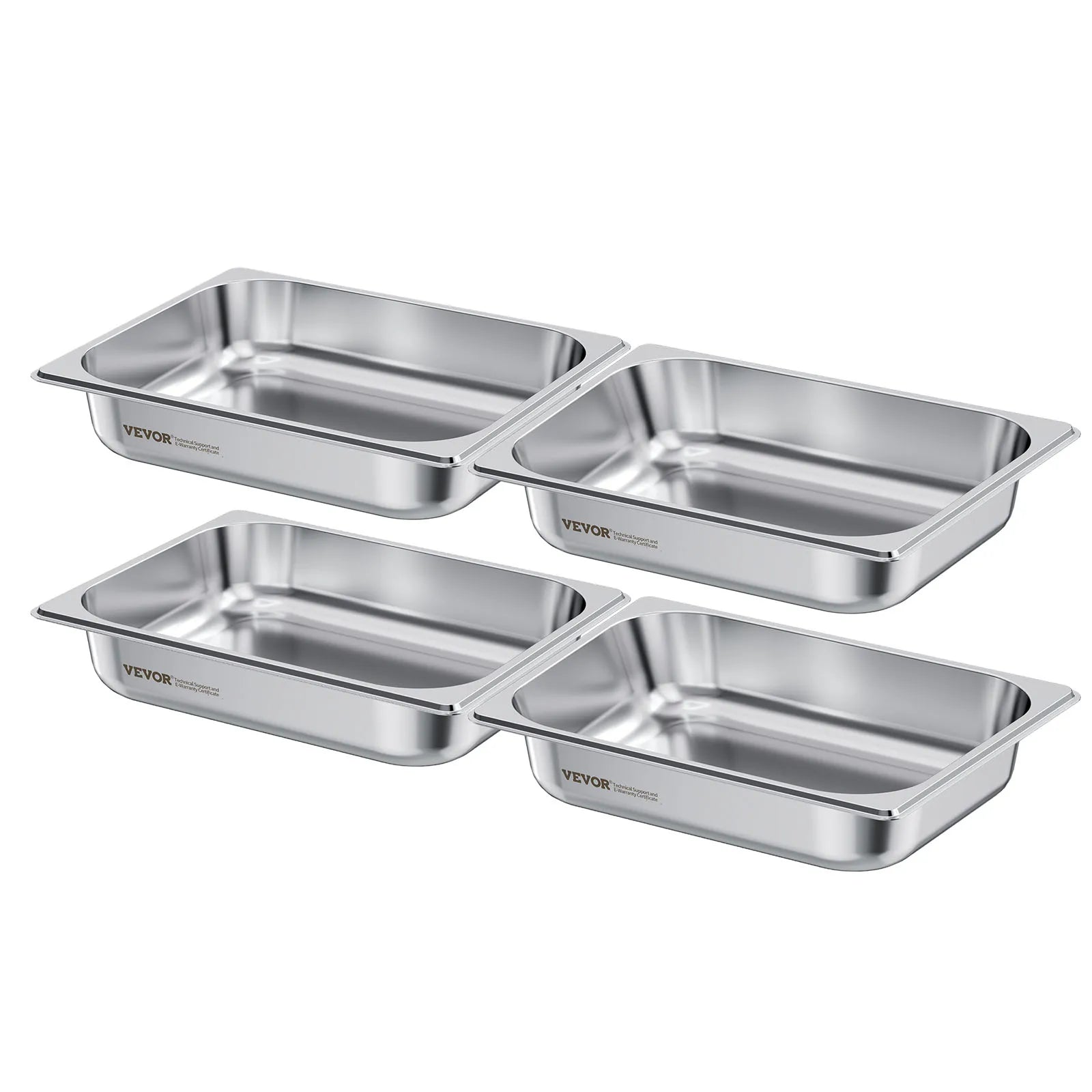 Stainless Steel Hotel Pan 1/2 Size Steam Table Pans Set