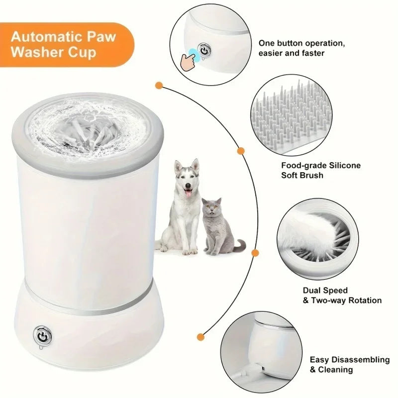 LAMGOOL Pet Feet Washer Electrical Pet Paw Cleaner Automatic Pet Foot Cleaning Cup Portable Quick Low Noise Dog Cat Paw Cleaner 