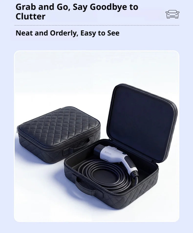 SEAMETAL Car Trunk Organizer Portable Storage Bag Waterproof Shockproof EV Charger Cable Storage Case Trunk Carry Case