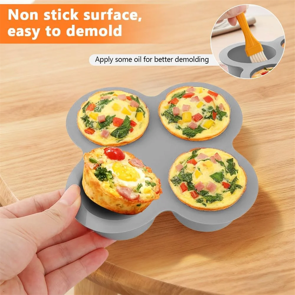 Fire-kop silicone æggeform og mini muffinform