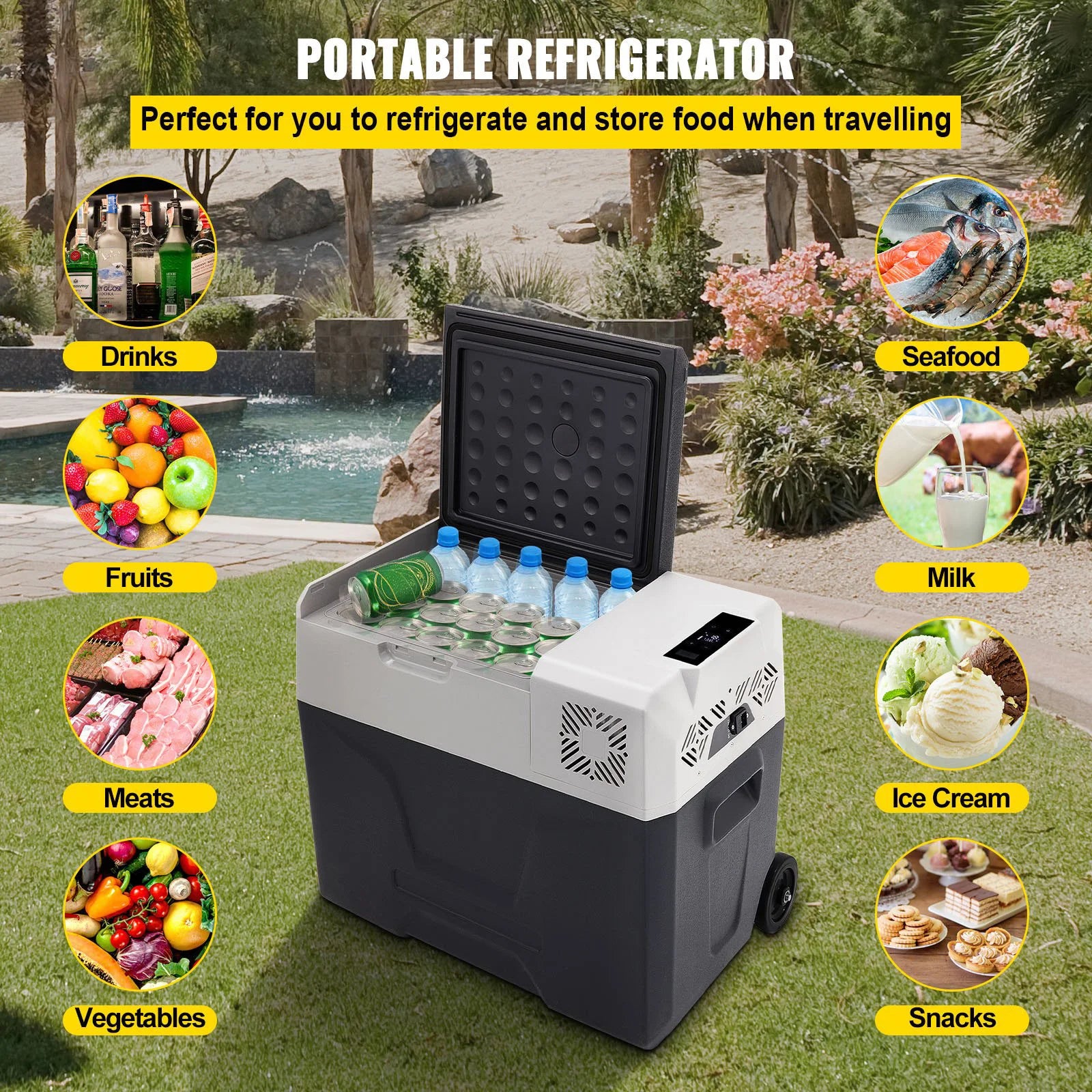 Portable 12V Car Refrigerator Freezer with Fast Cooling -20℃ to 50℉