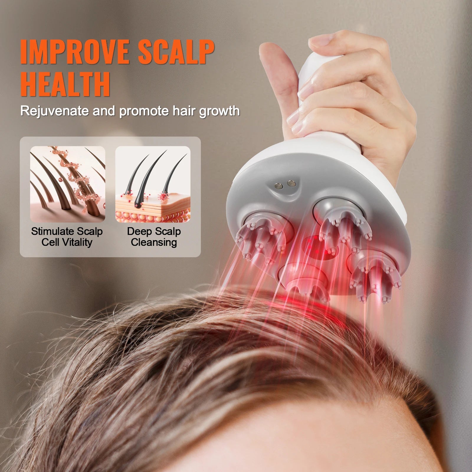 Electric Scalp Massager with 6 Modes Waterproof Rechargeable