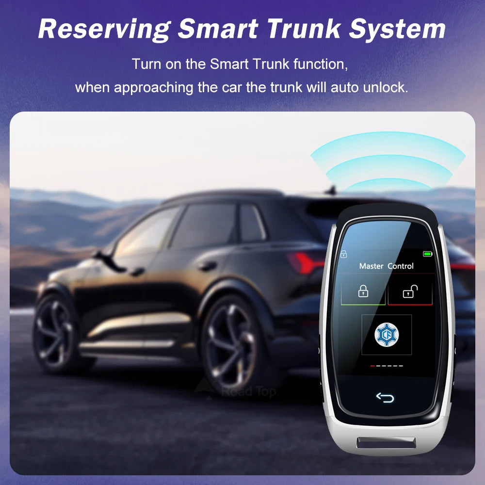 Rok 2024 Nový univerzálny LCD inteligentný kľúč APP prispôsobený motiv pre BMW/Audi auta LCD KEY, pohodlný vstup, auto zámok