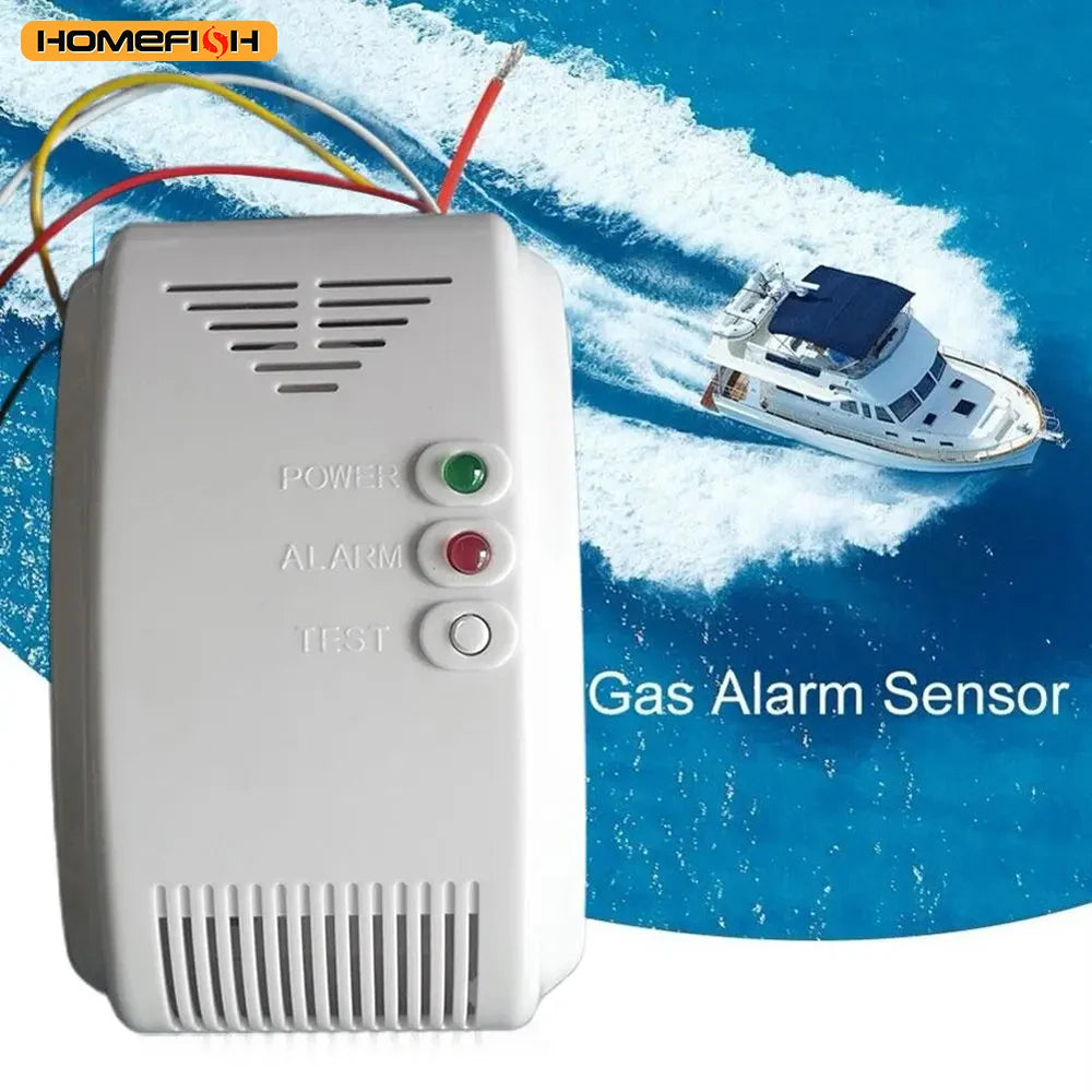 Propane Butane Sensor 12V Gas Detector Sensor Alarm LPG Natural Motor Home Camper Marine LED Flash Alarm Sound