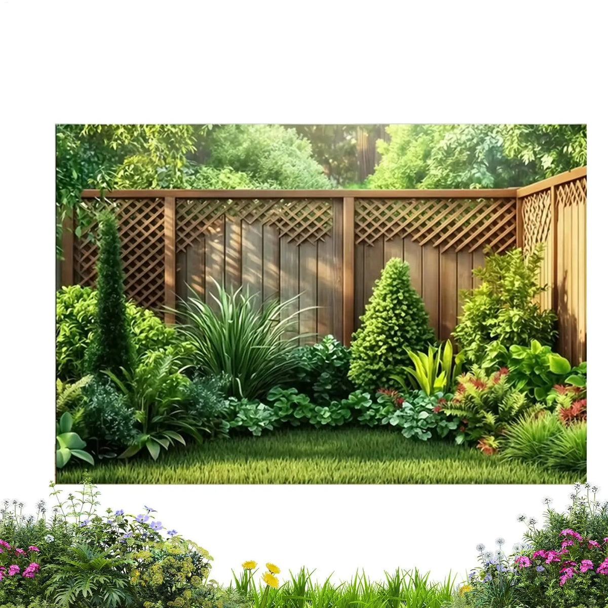 Greenery Print Photography Backdrop, 210 × 150cm