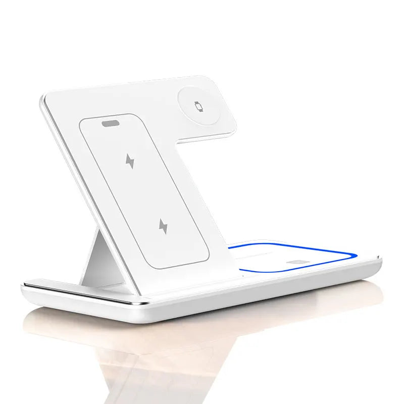 30W LED Fast Wireless Charger Stand 3 in 1 Foldable Charging Station For iPhone 15 14 13 12 11 Apple Watch 9 8 7 6 5 Airpods Pro 
