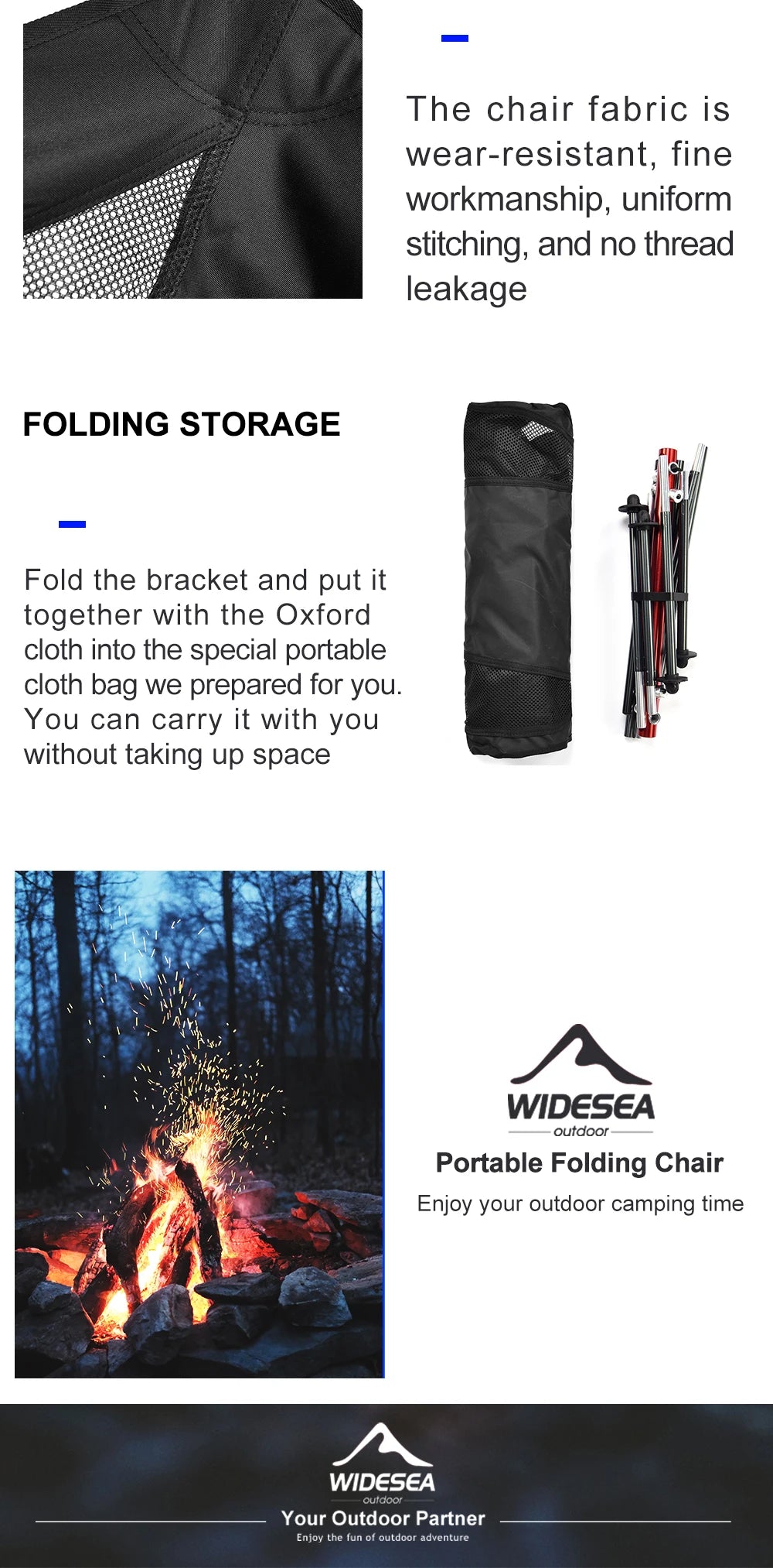Foldable Outdoor Chair for Camping, Fishing, Beach and Picnic