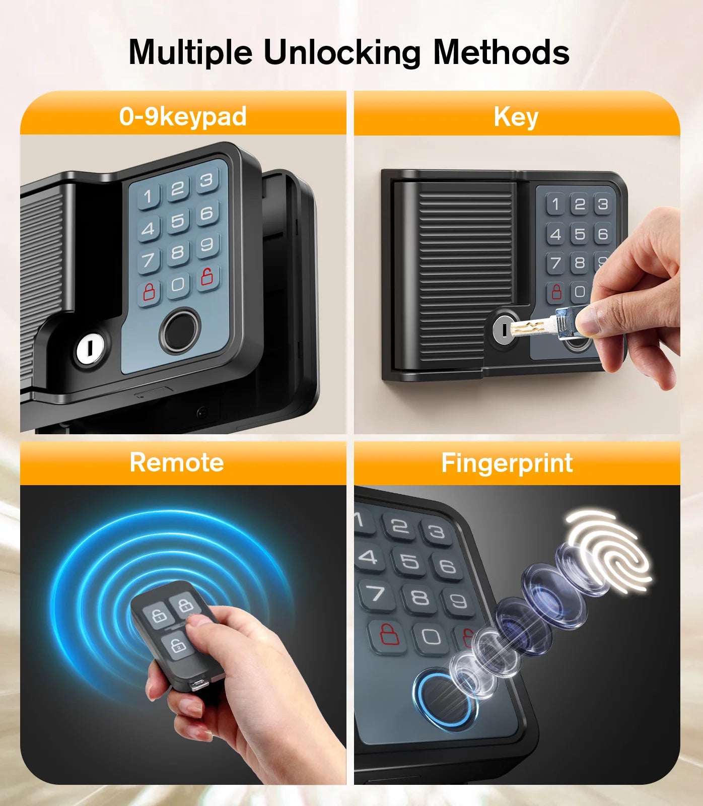 Smart RV Door Lock with Fingerprint, Keypad Remote & Weatherproof Metal