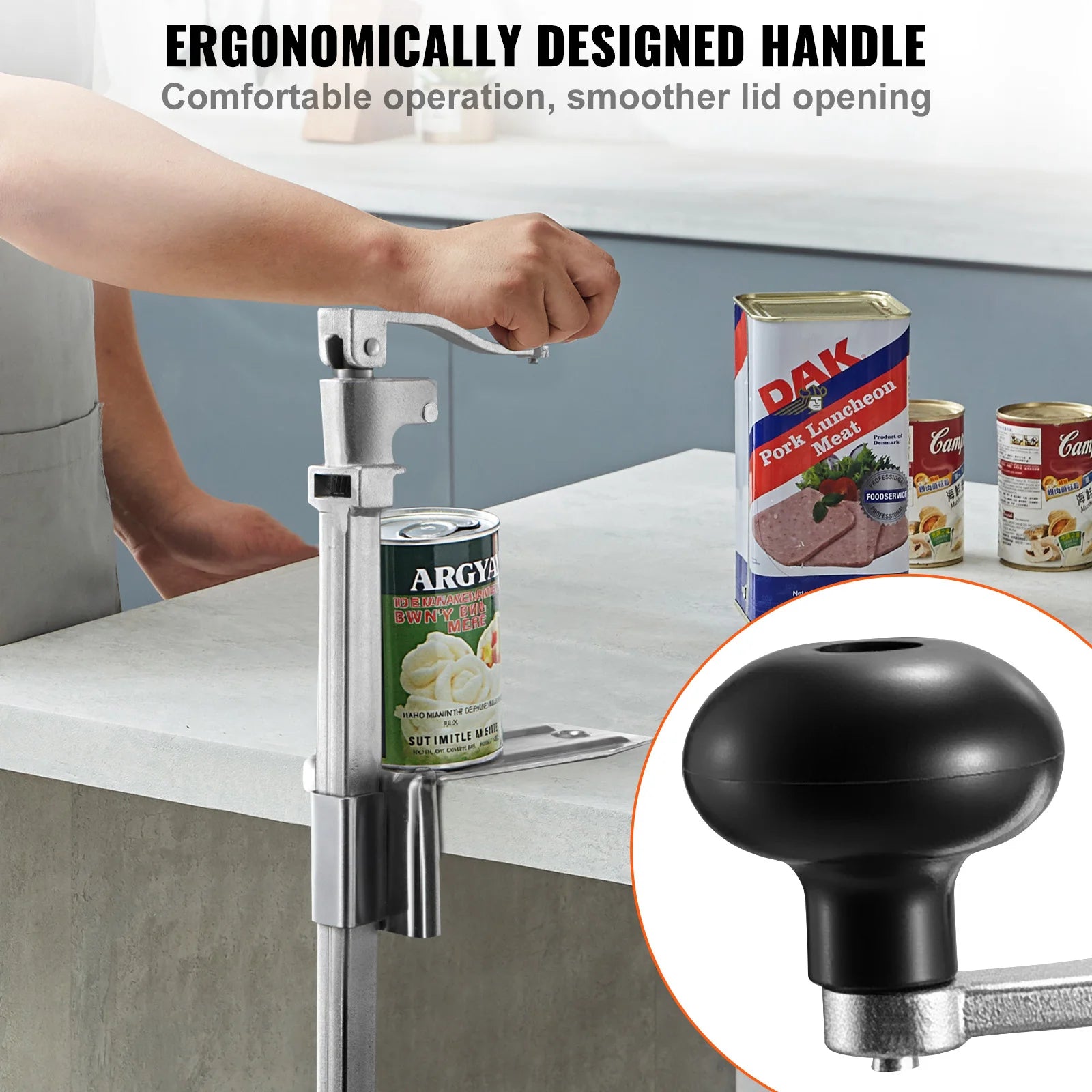 Commercial Manual Can Opener Tabletop Adjustable 11.8–15.75 Inch