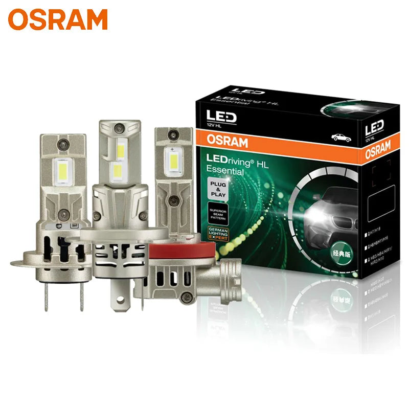 OSRAM Essential LED H4 H7 H11 auto prednje svjetlo, jednostavno plug & play, H8 H9 H10 H16 H18 H19 HB3 HB4 HIR1 HIR2, auto bijelo LED svjetla
