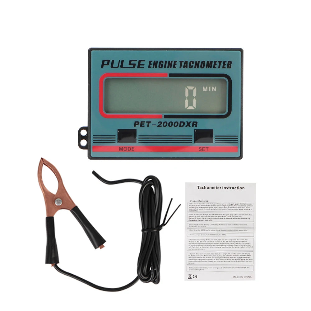 Tachometer 100-30000 RPM Meter Gauge Digital Tach Hour Tester Motorcycle Accessories for ATV Lawn Mower 2/4 Stroke Electric Saw