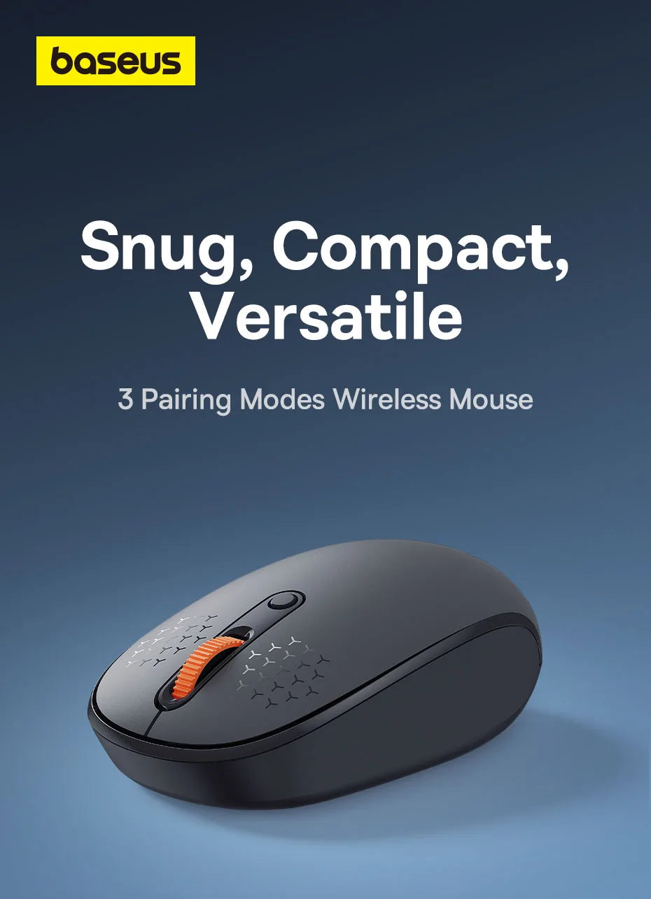 Wireless Bluetooth Mouse with Silent Clicks & Tri-Mode Connection