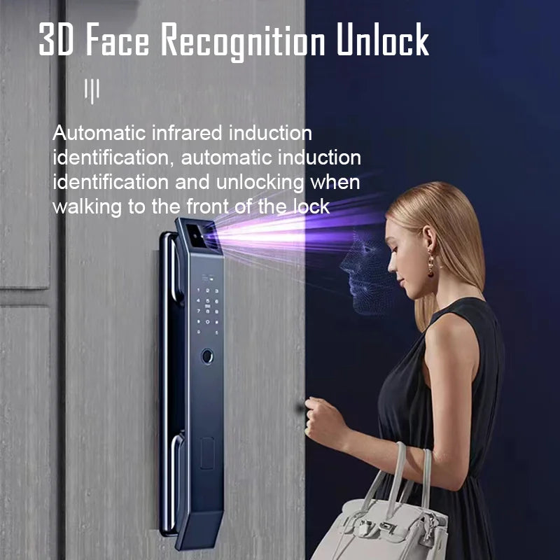 Face Recognition Digital Door Lock with Camera, Fingerprint & Keyless Entry