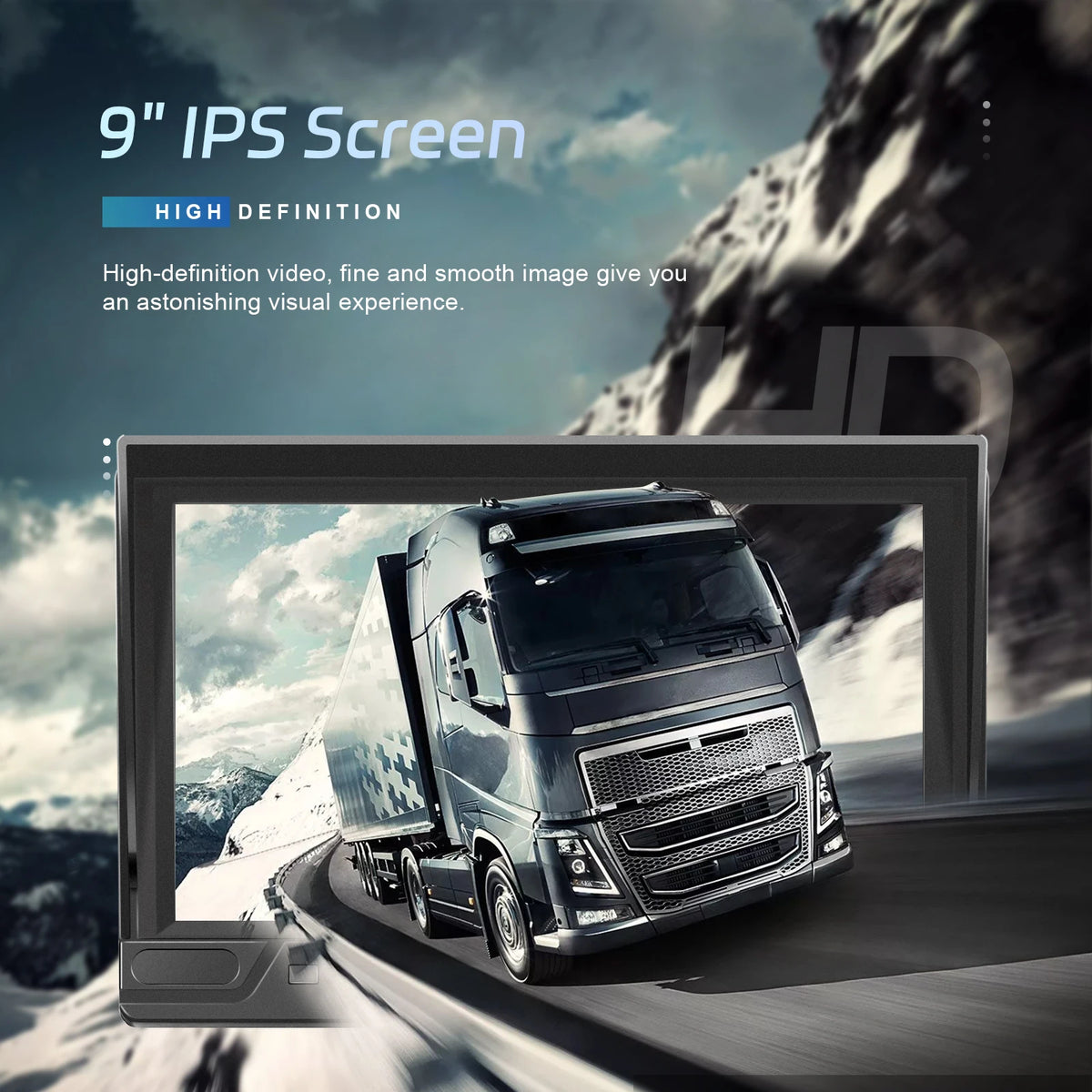 Podofo moniteur automobile IPS 9 pouces avec 2 caméras de recul sans fil IP68 étanche vision nocturne infrarouge caméra de recul pour camping-car