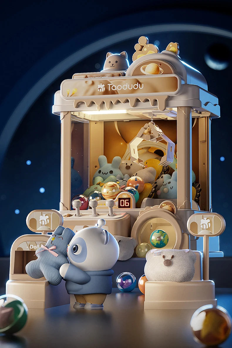 Big Size DIY Doll Machine Kids Coin Operated Play Game Mini Claw Catch Toy Crane Machines Music Doll Children Xmas Gifts Toys 