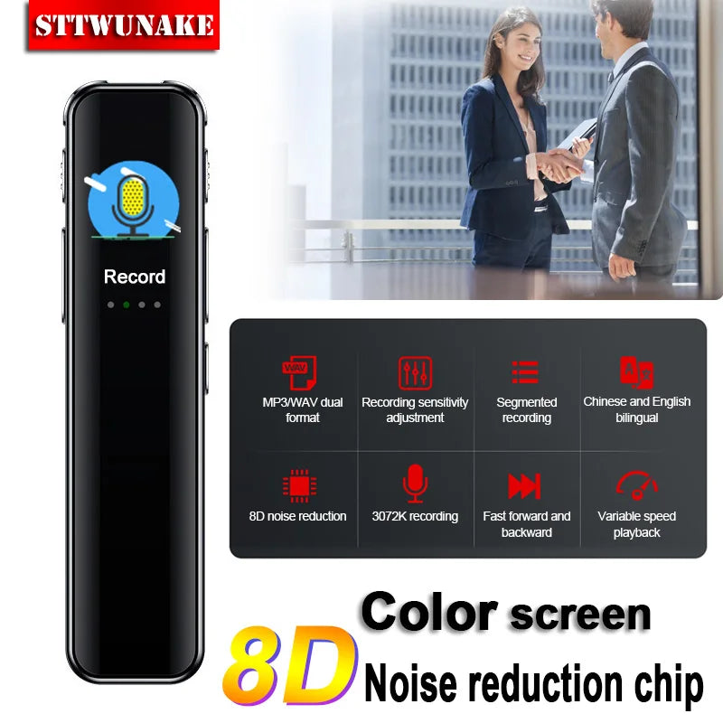 Voice Activated Recorder  Professional color screen Digital Audio Sound Recording Device Dictaphone STTWUNAKE 