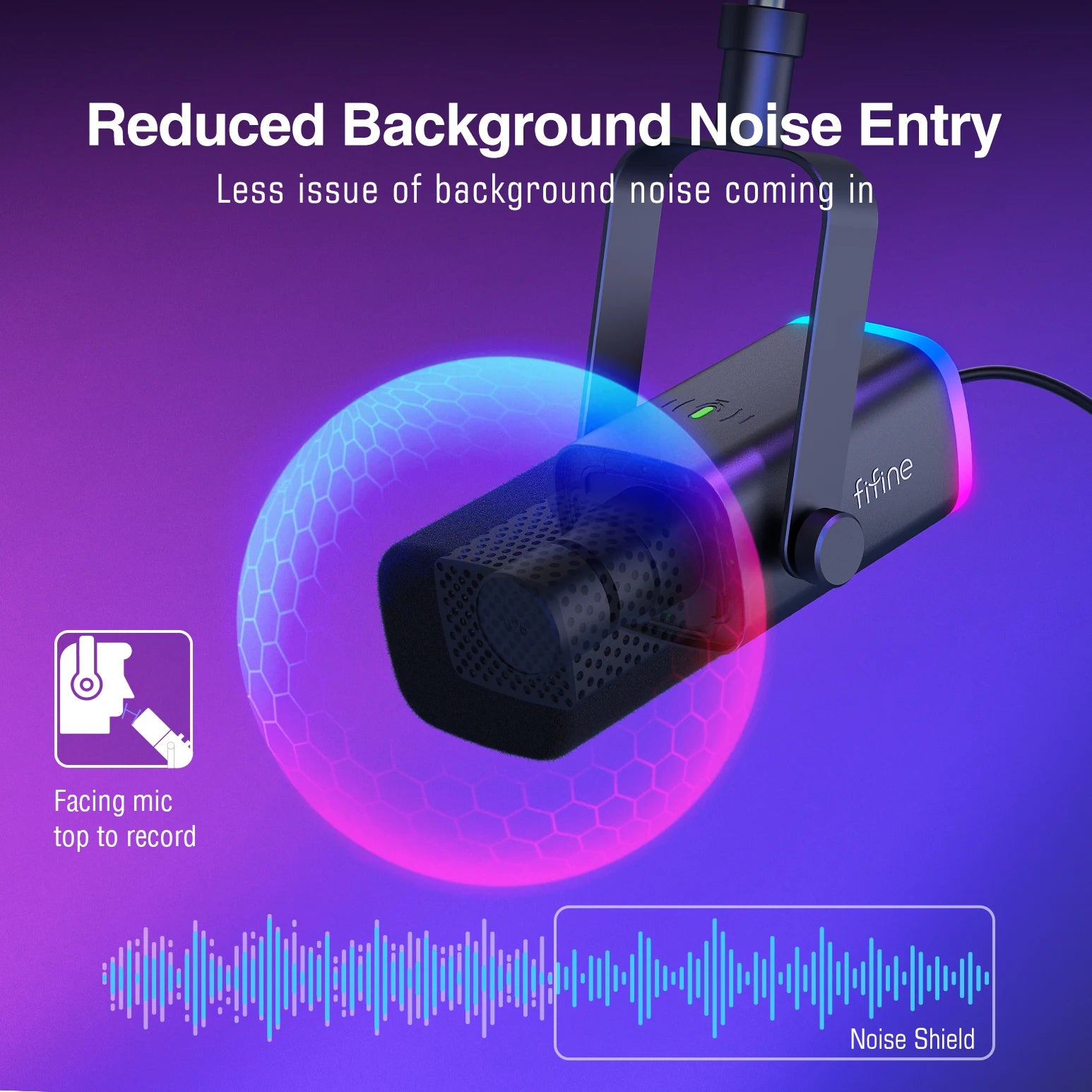 FIFINE AM8T Gaming Microphone Kit with USB/XLR and Boom Arm