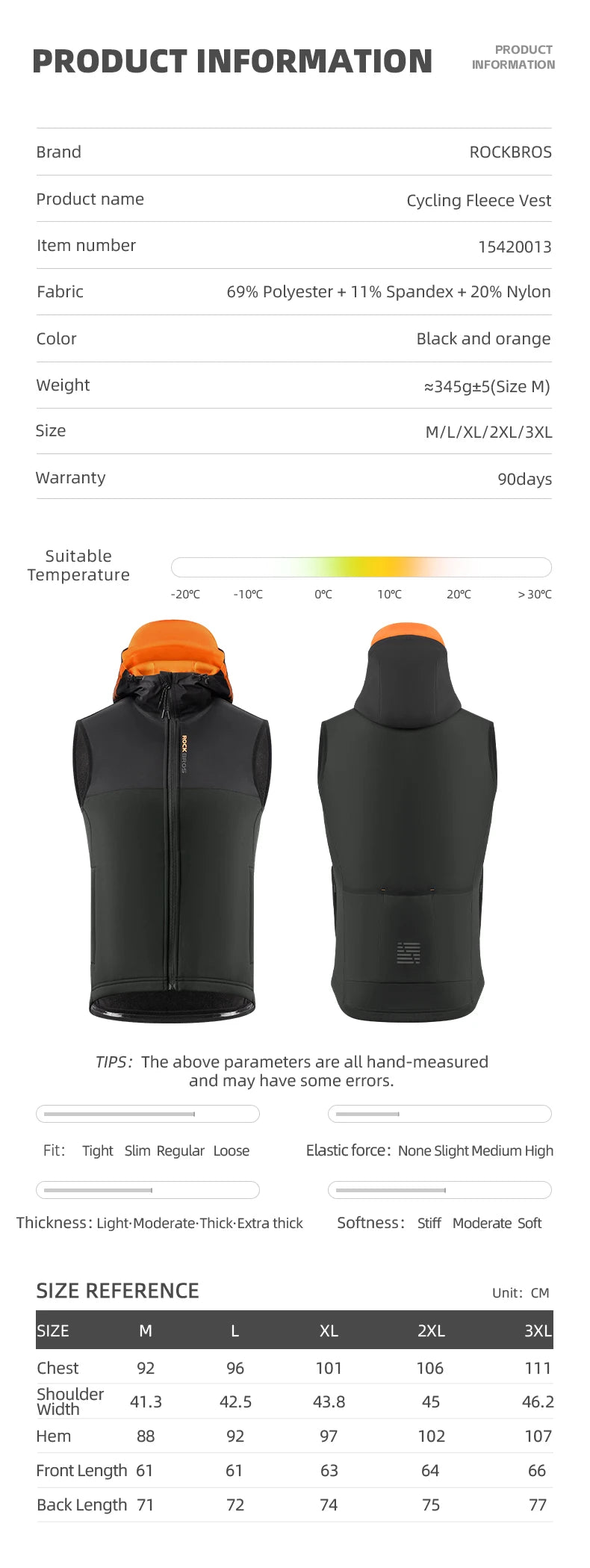 Winter Thermal Cycling Vest Windproof Fleece Sleeveless Jacket