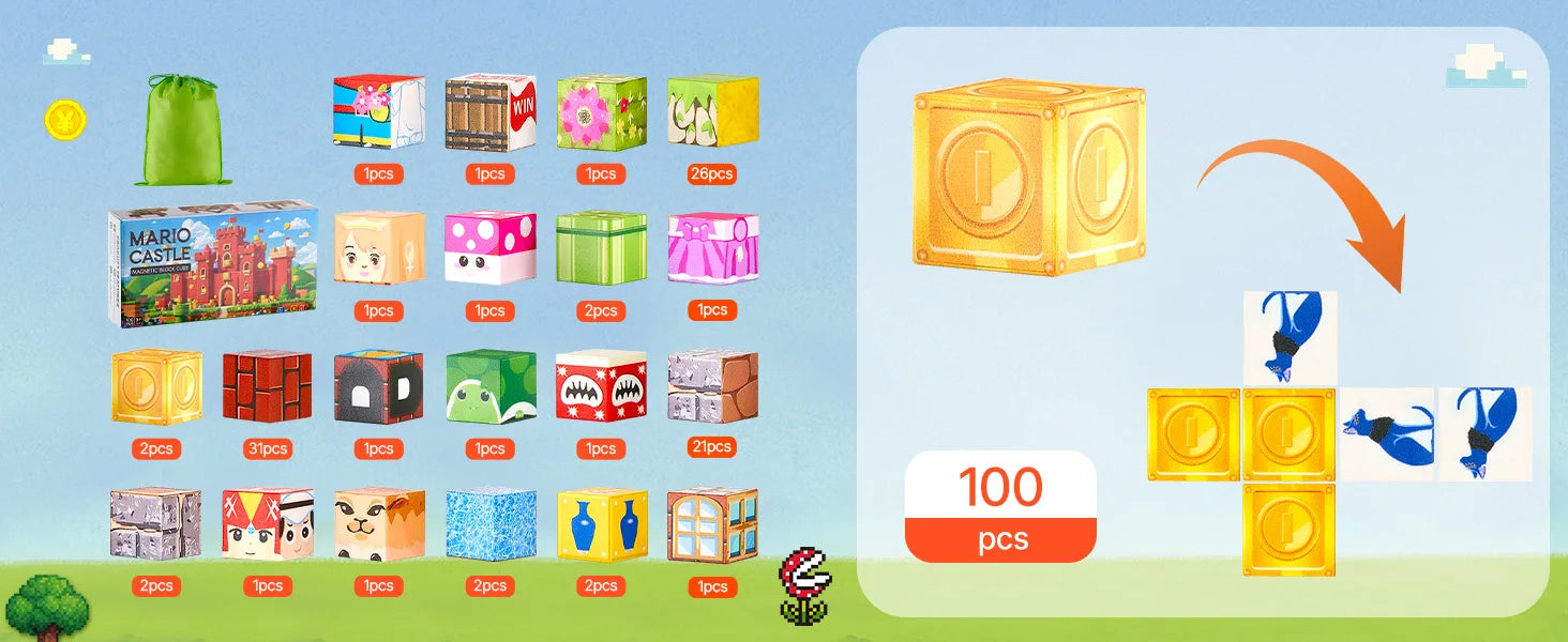 100PCS Magnetic Building Blocks Set for Creative STEM Play