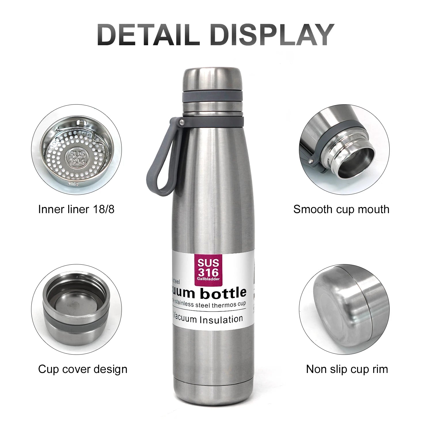 Stainless Steel Thermos Bottle for Travel, Camping and Daily Use
