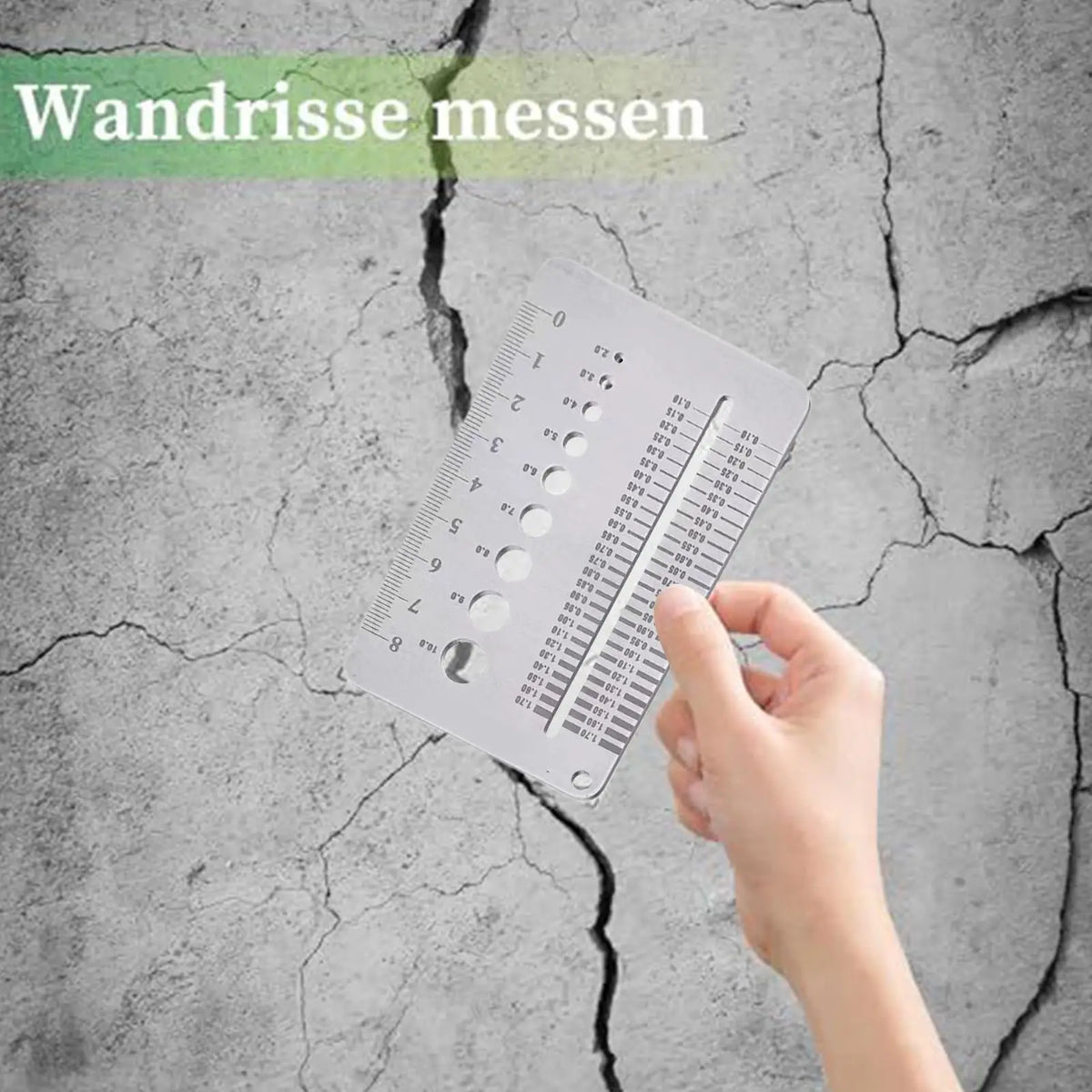 Kalibratiekaart van roestvrij staal voor scheurwijdte