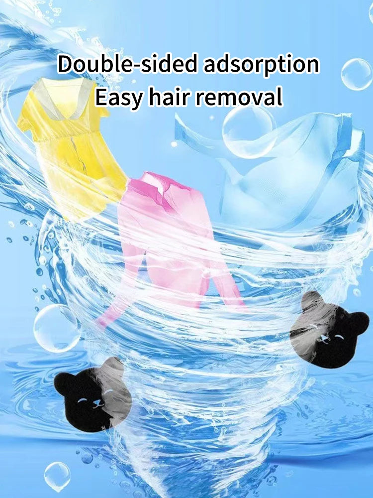 2 /4 Sets Of Household Pet Hair Remover, Machine Washed Bear Sticky Sponge, Reusable, Suitable For Washing Machine, Dryer, Black 