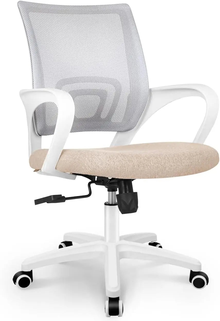 Black Mesh Office Chair with Lumbar Support, Swivel & Adjustable Height