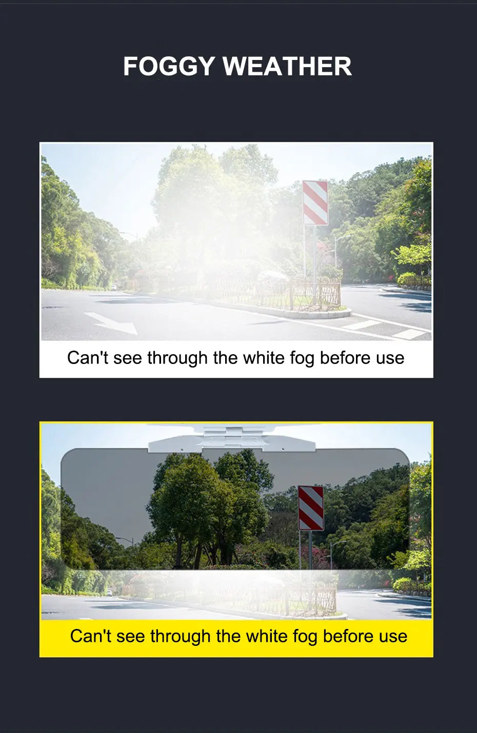 SEAMETAL Windshield Polarized Sunshade 2 in 1 Sun Visor Anti Glare Sun Shade HD Night Vision Goggles UV Blocking Sunglasses