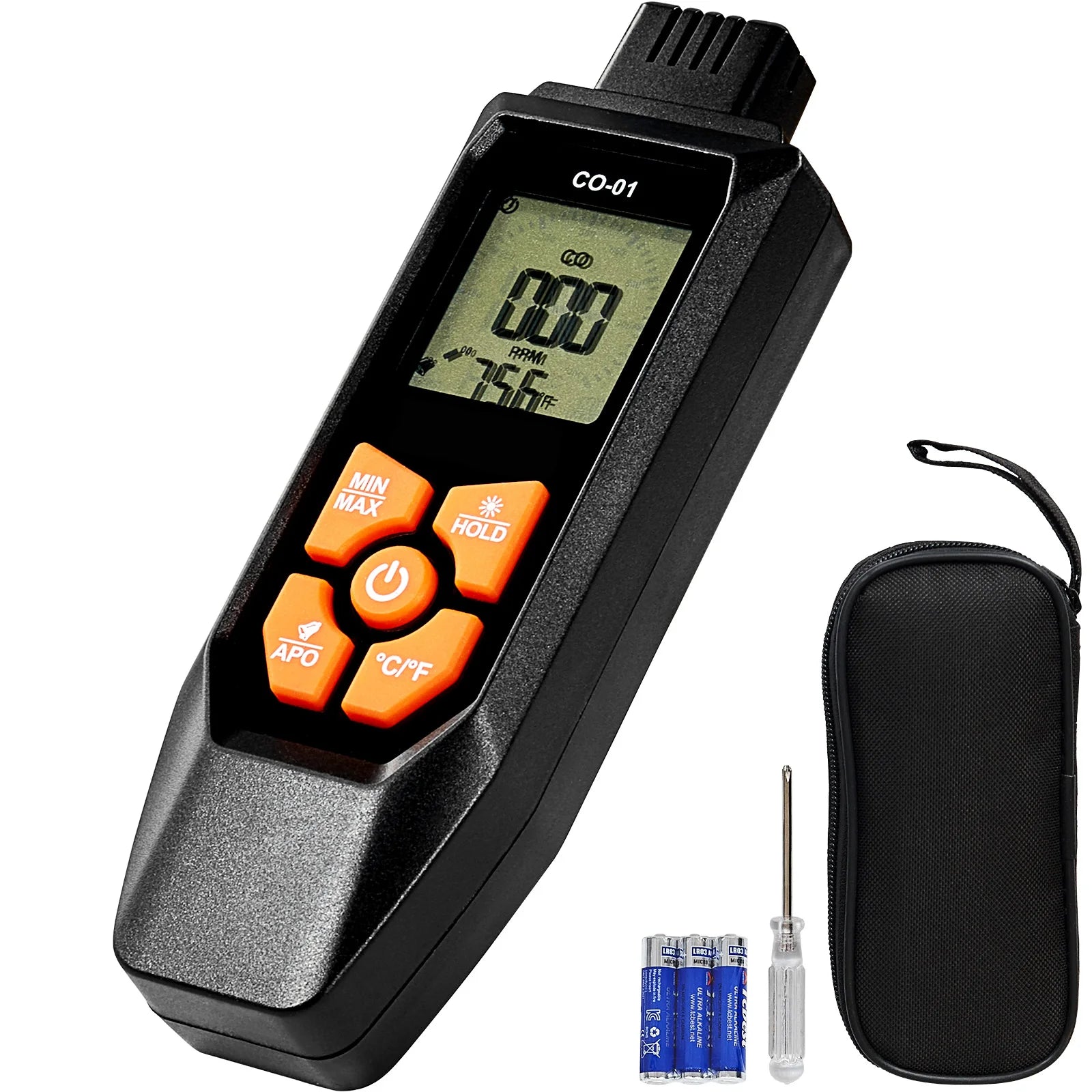 Carbon Monoxide Detector with Audible Alarm & LCD Display