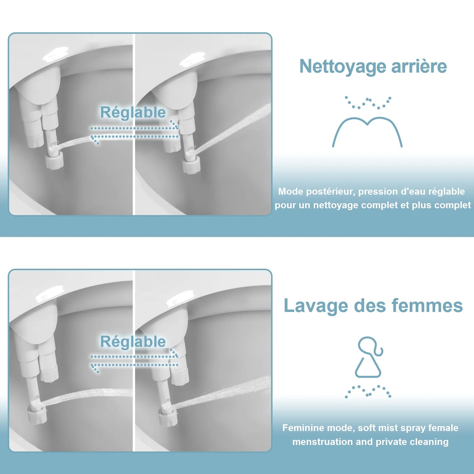 Right/Left Hand Bidet Sprayer with Dual Nozzle by Samodra