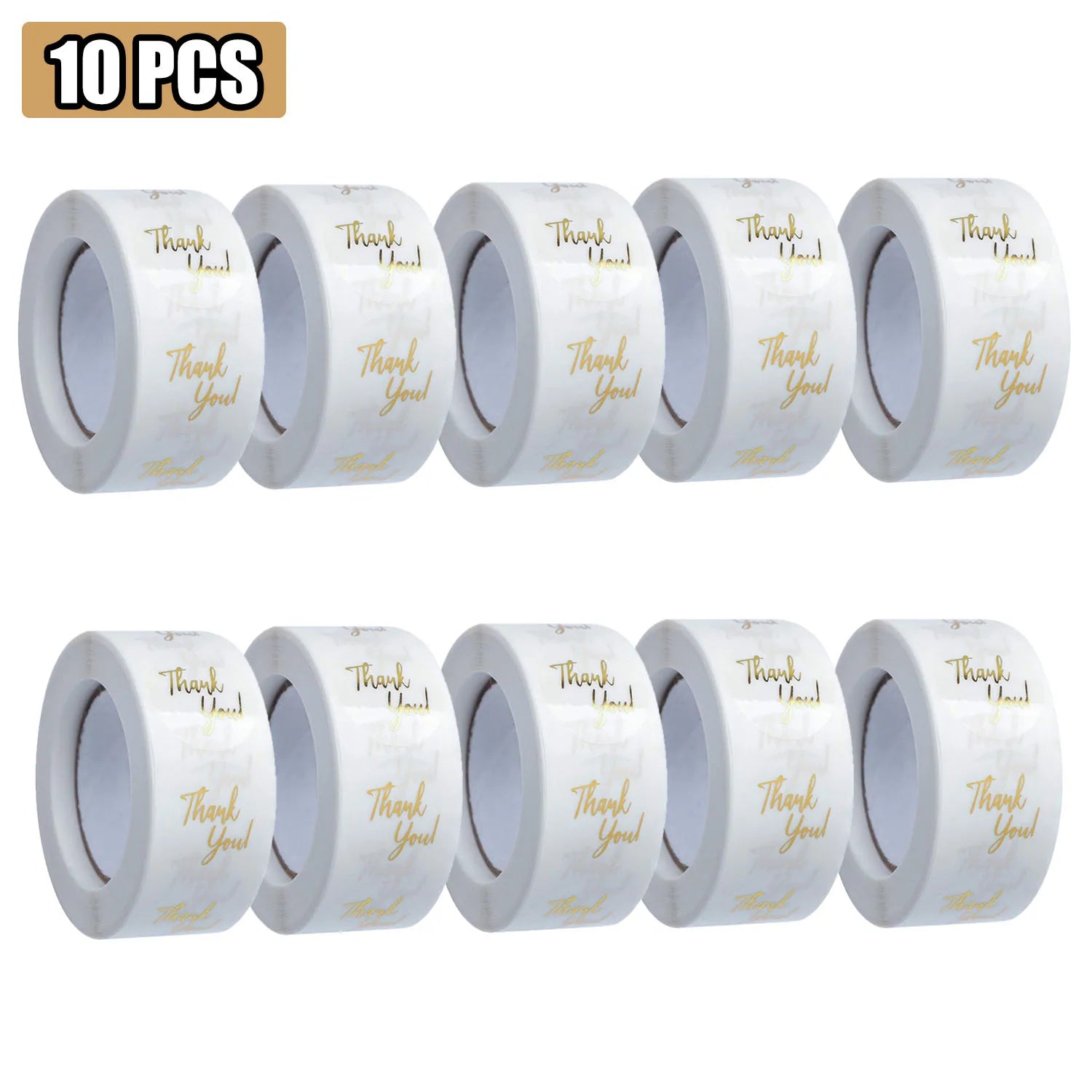 500 Pcs Gold Foil Thank You Stickers for Small Business