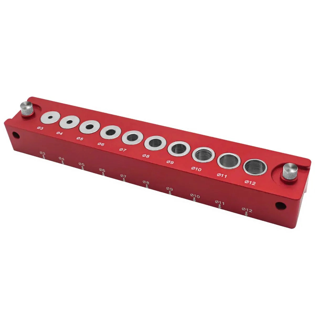 Aluminium selv-sentraliserende dowel boring jig – 3–12 mm
