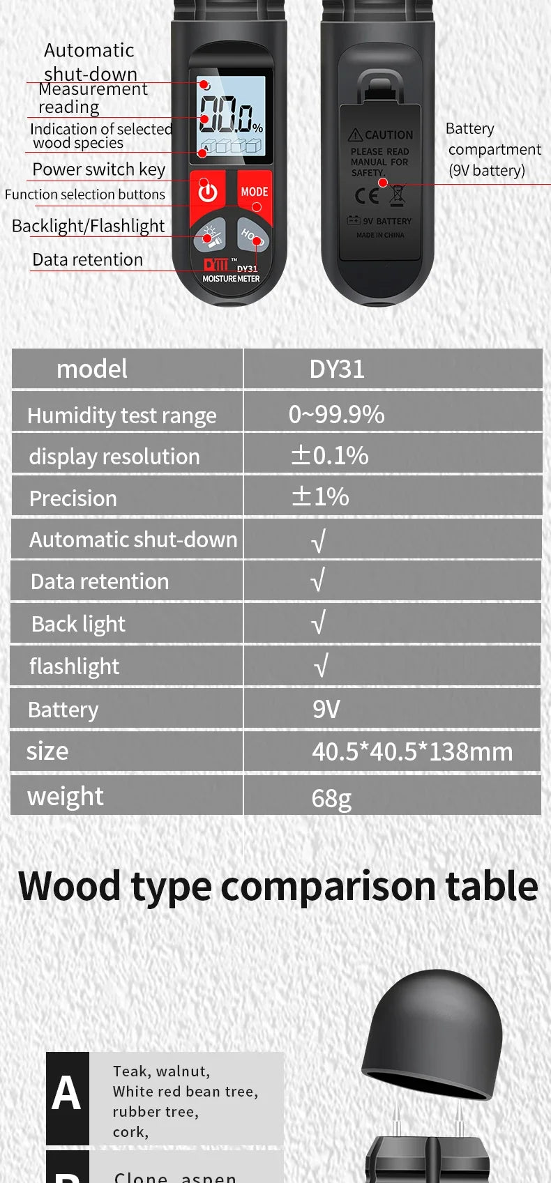 DY38 digitale geluidsniveaumeter