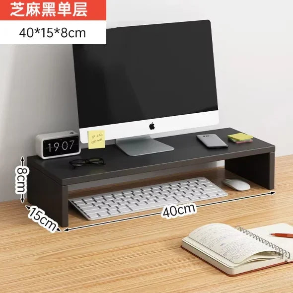 Wooden Monitor Riser with Desktop Storage
