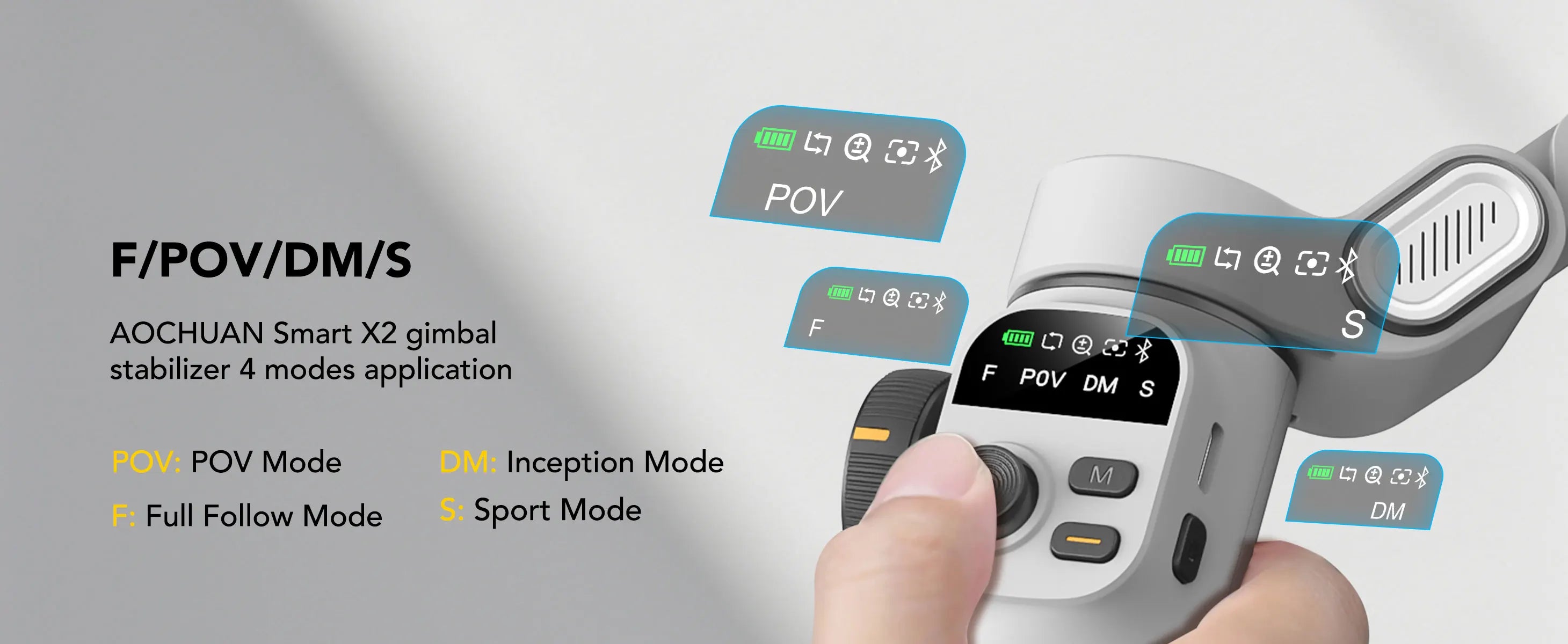 AOCHUAN Smart X2 chytrý smartphone 3osý stabilizátor gimbalu