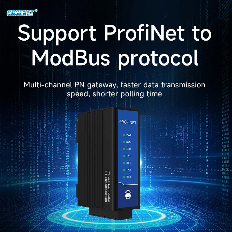 Profinet til Modbus-gateway med modelvalg