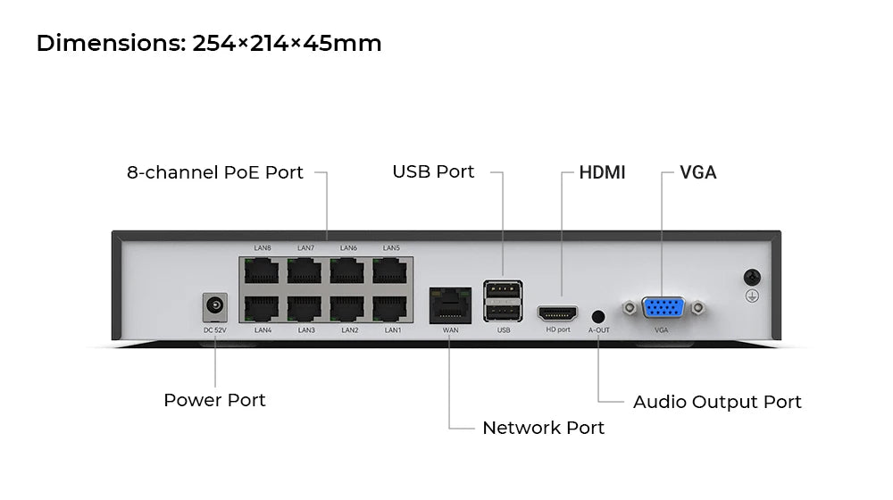 8CH 4K PoE CCTV Security Camera System with PTZ and AI Detection