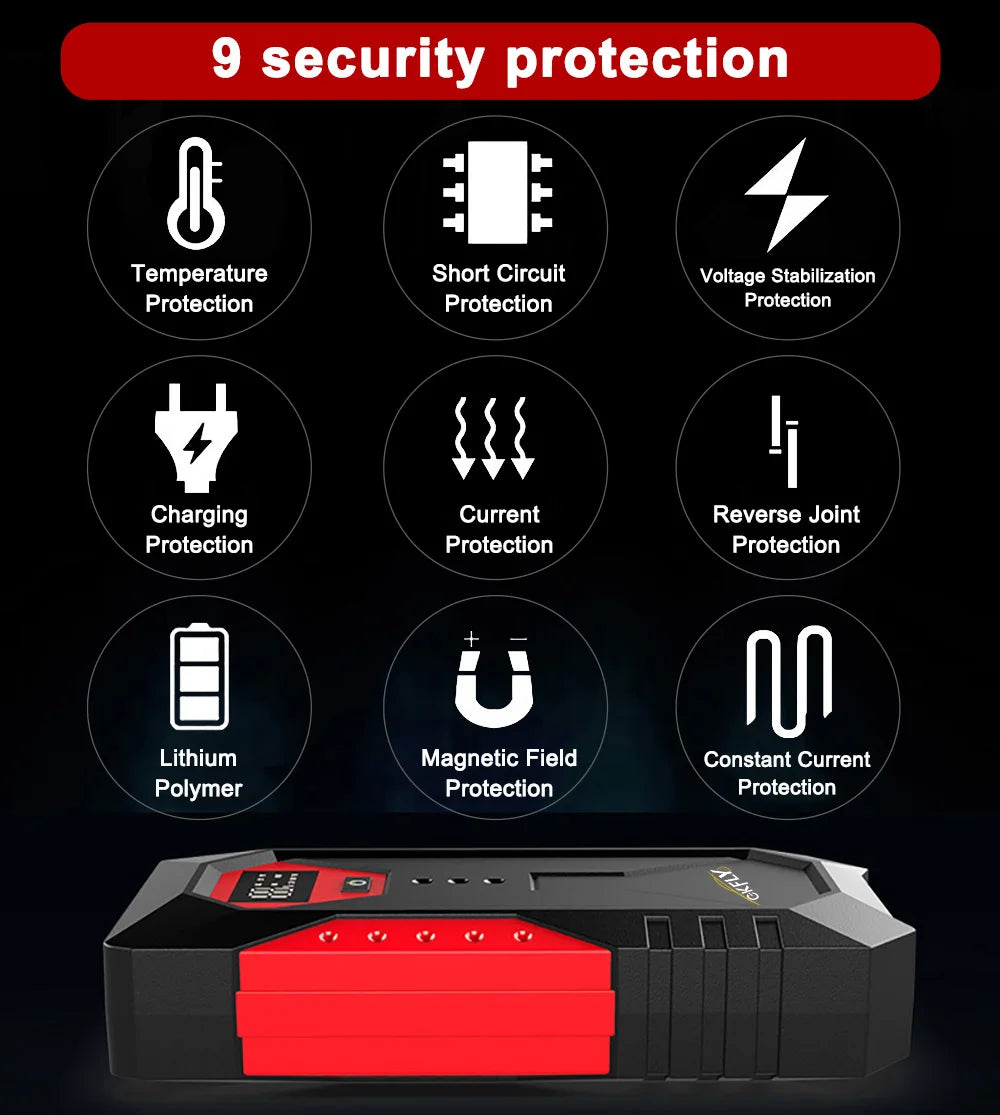 GKFLY 4000A Car Jump Starter Portable Power Bank