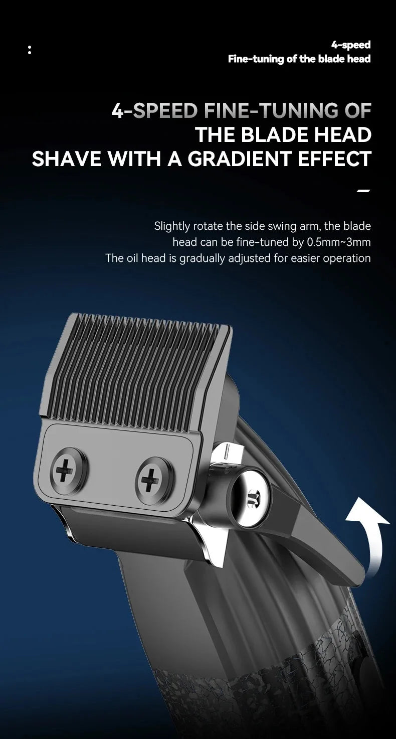 Cordless 9000RPM Hair Clipper Zero Gap Trimmer for Precision Cuts