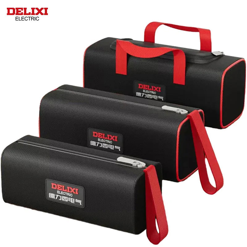 DELIXI ELECTRIC Tool Bag Oxford Cloth Portable Storage Bag, Professional Electrician and Carpenter Repair, Home Storage, HandBag 