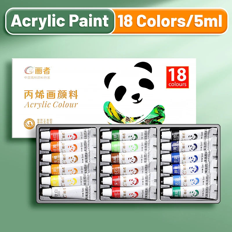 Set di pittura acrilica portatile con 12, 18 o 24 colori