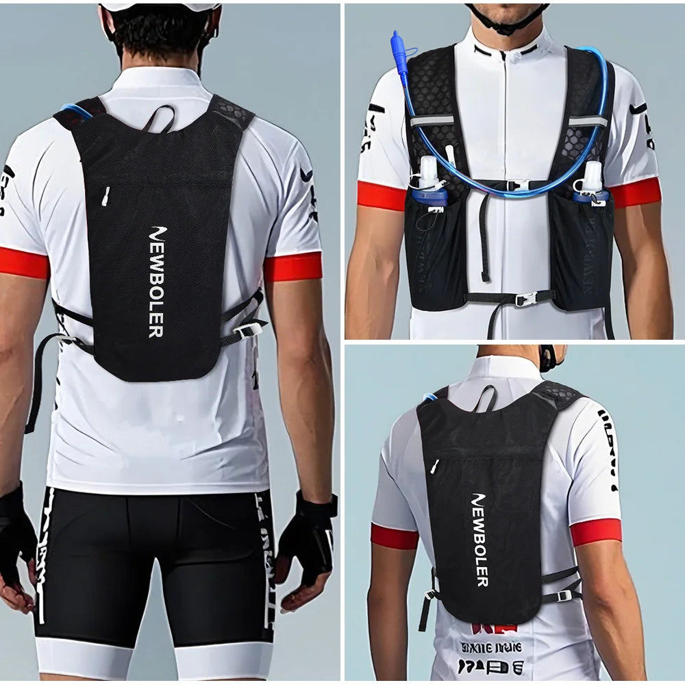 NEWBOLER Breathable Hydration Vest Trail Running Backpacks Lightweight Cycling Run Jogging Marathon Backpack Riding Climbing Bag 
